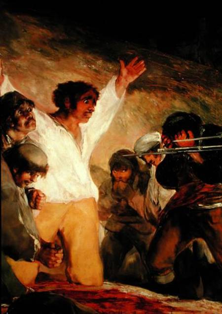 Execution of the Defenders of Madrid, 3rd May 1808, detail of a man with his hands raised à Francisco José de Goya