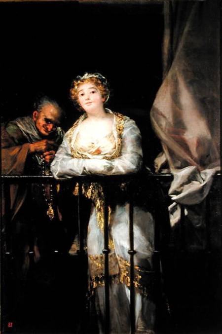 Maja and Celestina on a Balcony à Francisco José de Goya