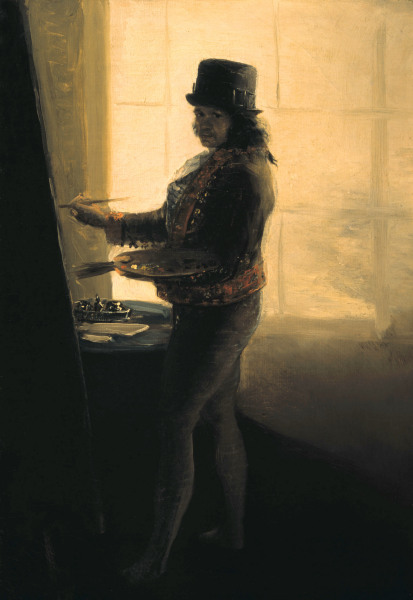 Self-portrait in his studio à Francisco José de Goya