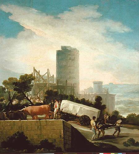 Transporting a Stone Block à Francisco José de Goya