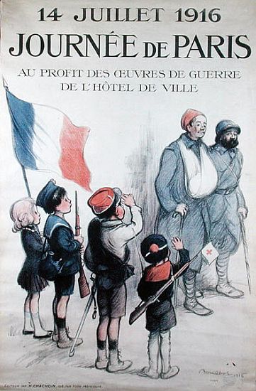 Poster for the Journee de Paris exhibition, 14th July à Francisque Poulbot