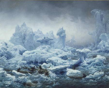Fishing for Walrus in the Arctic Ocean à François August Biard