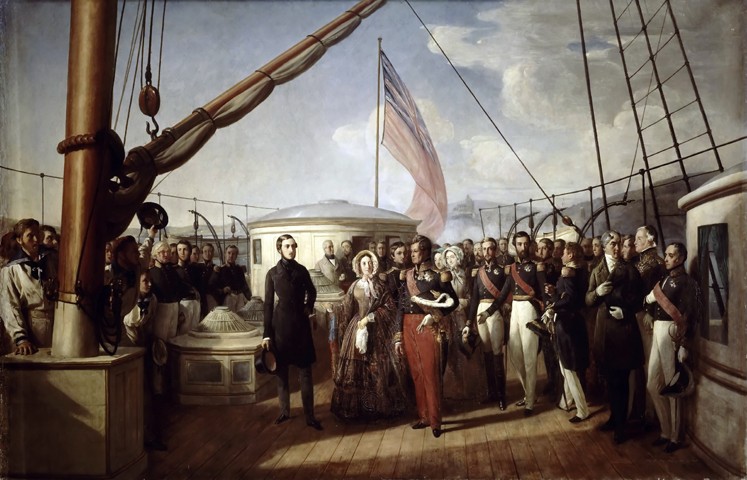 Queen Victoria recieved the King Louis Philippe I on board the Royal Yacht, 2 September 1843 à François August Biard