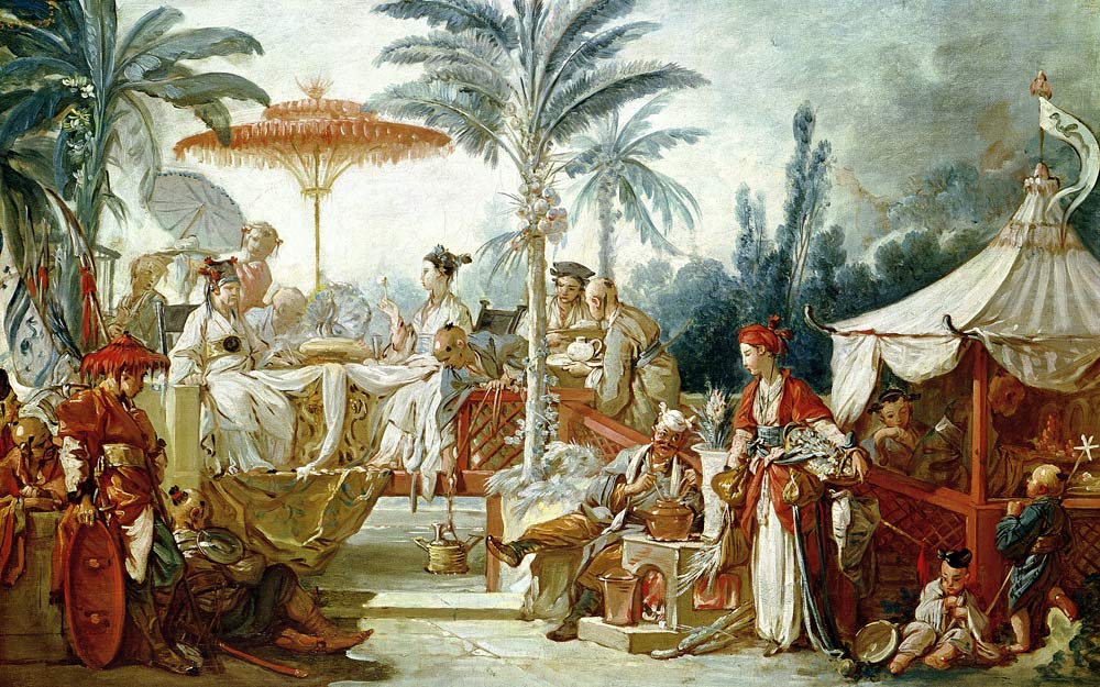 Feast of the Chinese Emperor, study for a tapestry cartoon, c.1742 à François Boucher