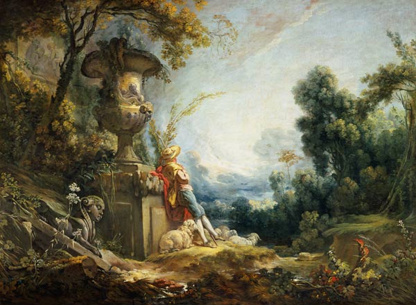 Pastoral Scene, or Young Shepherd in a Landscape à François Boucher