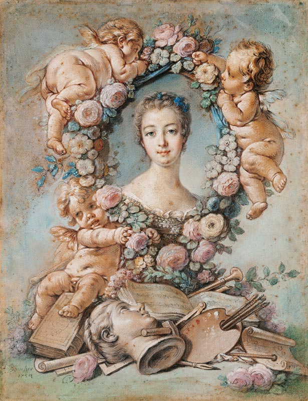Portrait of the Marquise de Pompadour (1721-1764) à François Boucher