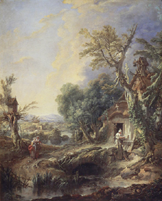 Landschaft mit Einsiedler à François Boucher