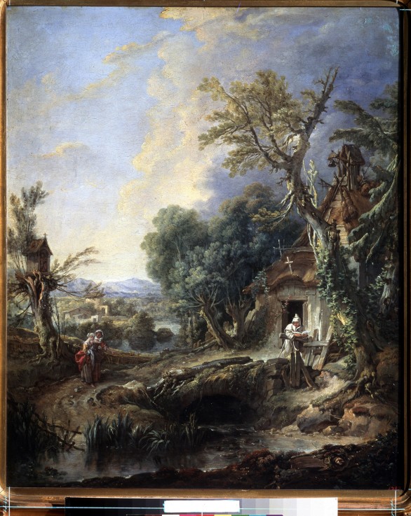 Landscape with a Hermit à François Boucher