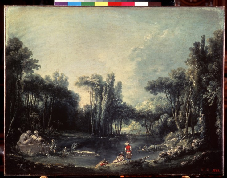 Landscape with a pond à François Boucher