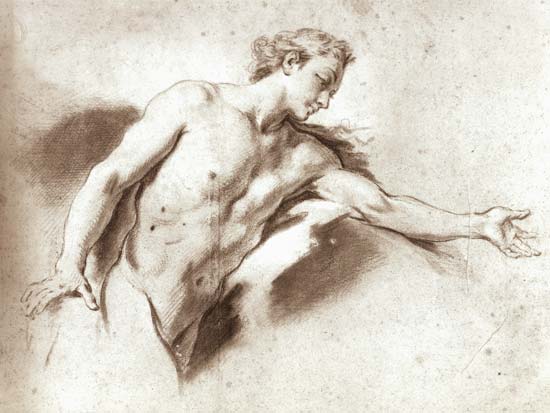 Nude study (pencil) à François Boucher