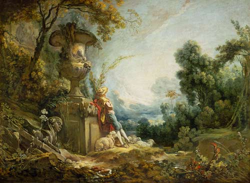 Pastorale (jeune berger dans le paysage) à François Boucher