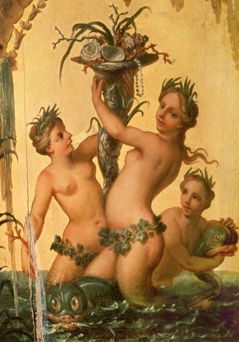 Detail of sirens holding a cornucopia from the State Carriage of Peter the Great à François Boucher