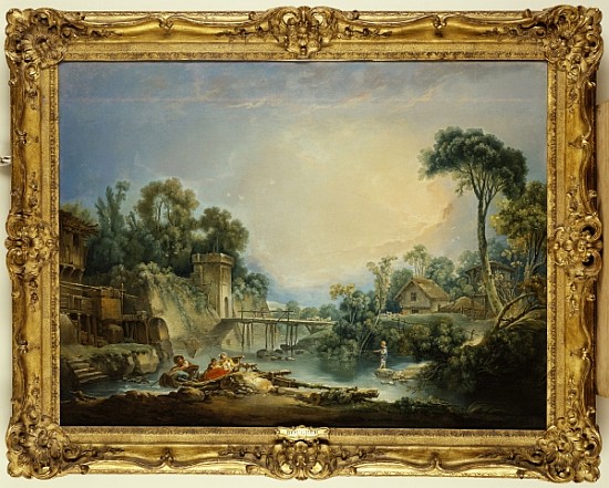 The Rustic Bridge, c.1756 à François Boucher