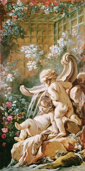 Two Cupids by a Basin, from the salon of Gilles Demarteau à François Boucher