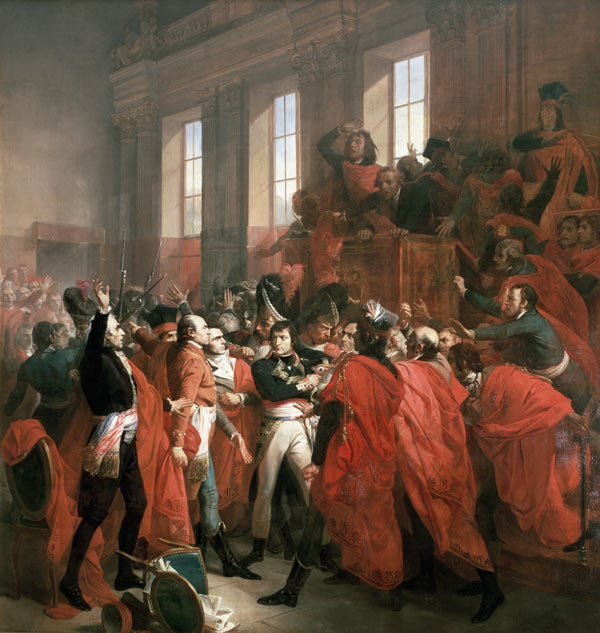 General Bonaparte surrounded by members of the Council of Five Hundred in Saint-Cloud, November 10,  à Francois Bouchot