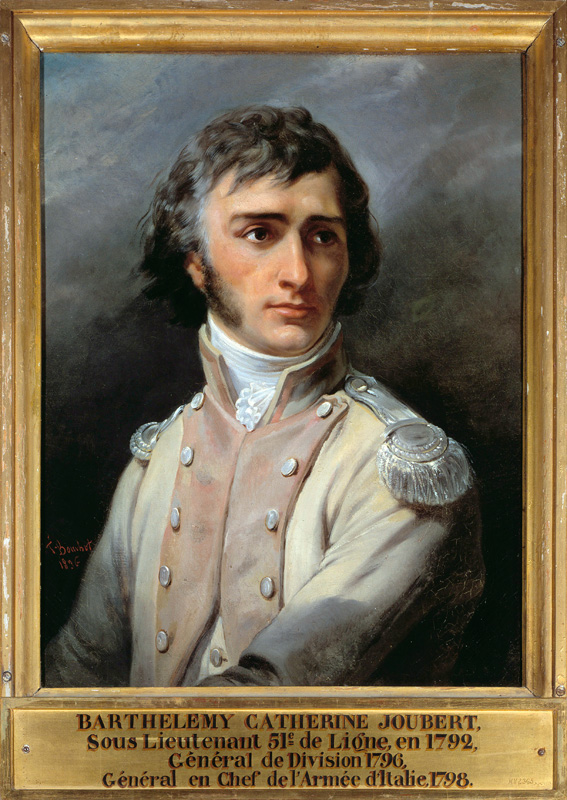 Portrait of Barthelemy Joubert (1769 - 1799) in second lieutenant's uniform, 1792 à Francois Bouchot