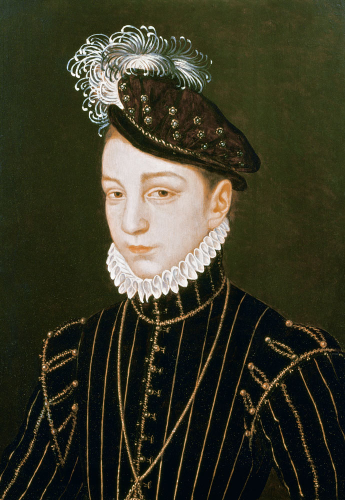 Portrait of Charles IX (panel) (related to drawing in Hermitage, St. Petersburg) à François Clouet