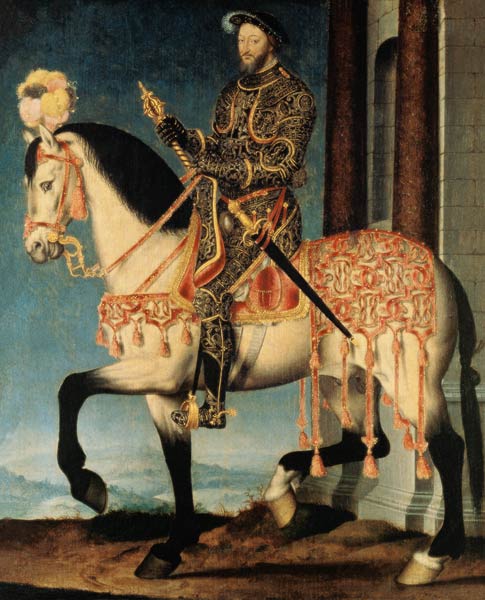 Equestrian portrait of Francis I of France à François Clouet