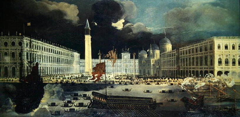 An Imaginary View of San Marco from the Bacino on Ascension Day (oil on canvas) à Francois de Nome