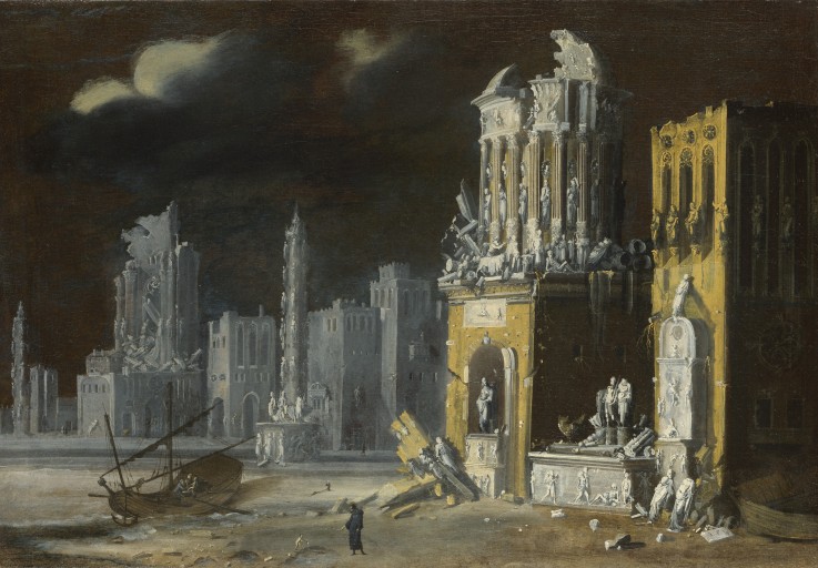Fantastic Ruins with Saint Augustine and the Child à Francois de Nome