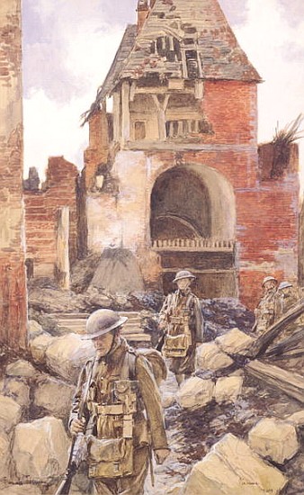 British Soldiers in the Ruins of Peronne à François Flameng
