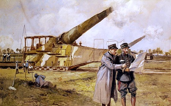 Heavy Artillery on the Railway, October 1916 à François Flameng