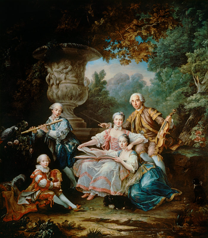 Louis du Bouchet (1645-1716) Marquis de Sourches and his Family à François-Hubert Drouais
