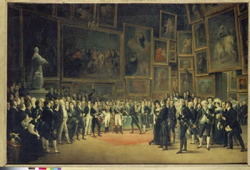 Charles X. lors de l'attribution du prix aux artistes salon de 1824 le 15.1.1825 à François-Joseph Heim