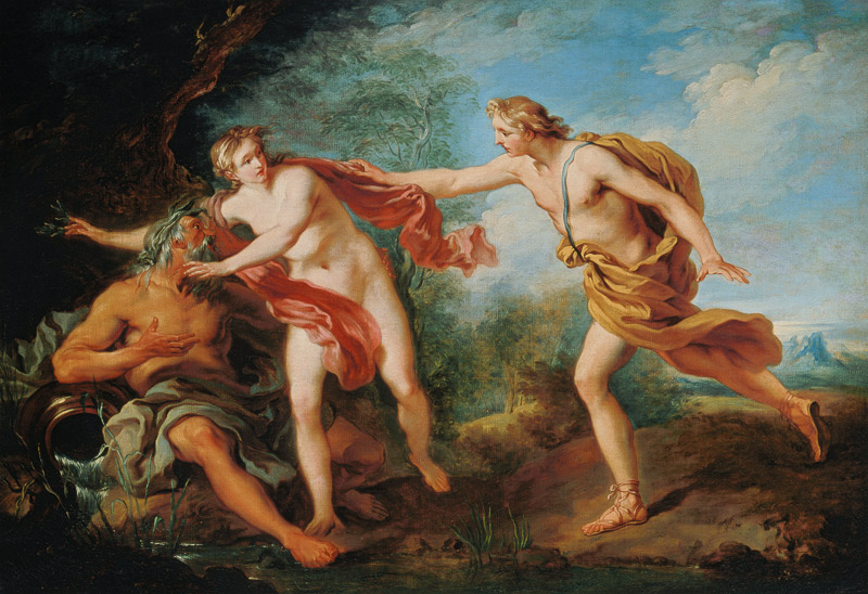 Apollo verfolgt Daphne. à François Lemoyne