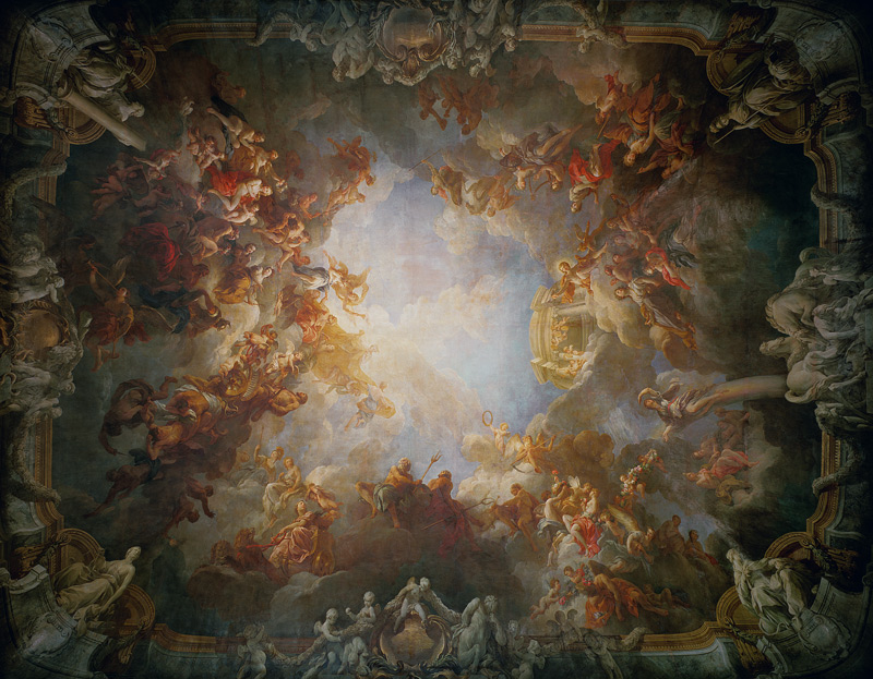The Apotheosis of Hercules, from the ceiling of The Salon of Hercules à François Lemoyne