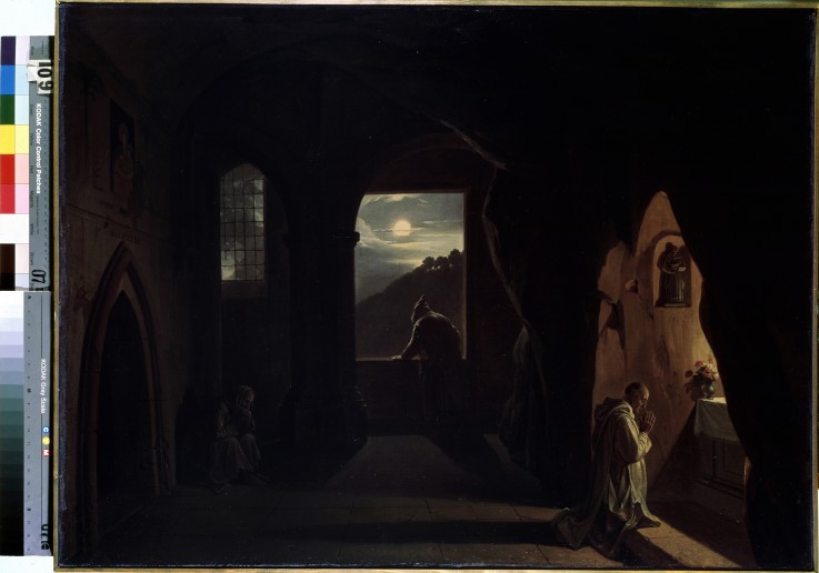 Monks in a Cave à François Marius Granet