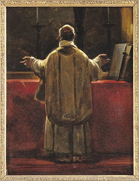Priest at the Altar à François Marius Granet