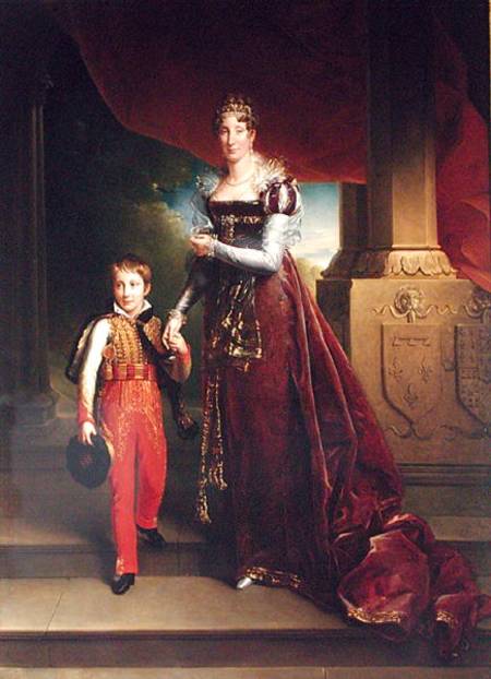 Marie Amelie de Bourbon (1782-1866) Duchess of Orleans and her Son Duke of Chartres à François Pascal Simon Gérard