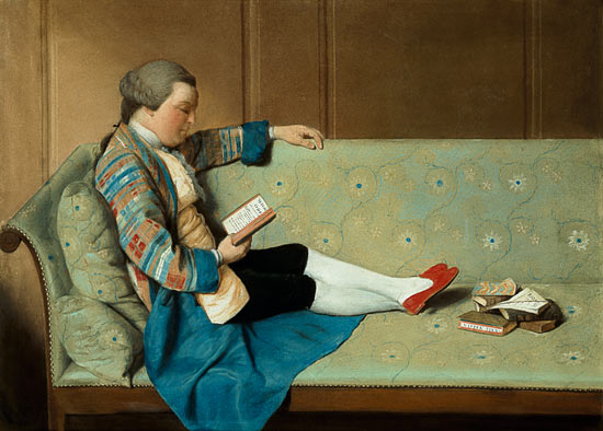 Portrait of a Man Reading - John Farr Reading Horace's Odes  (post-restoration) à Francois Vispre
