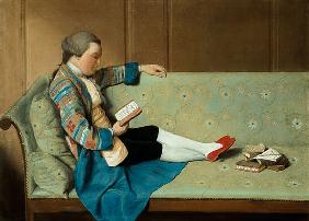 Portrait of a Man Reading - John Farr Reading Horace's Odes  (post-restoration)