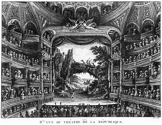 Second view of the Theatre de la Republique, plate 83 from volume IV of ''Voyage de France'' à Francois Denis Nee