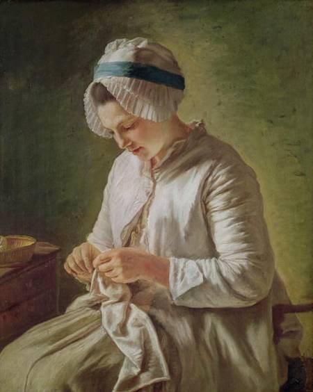 The Seamstress or, Young Woman Working à Françoise Duparc