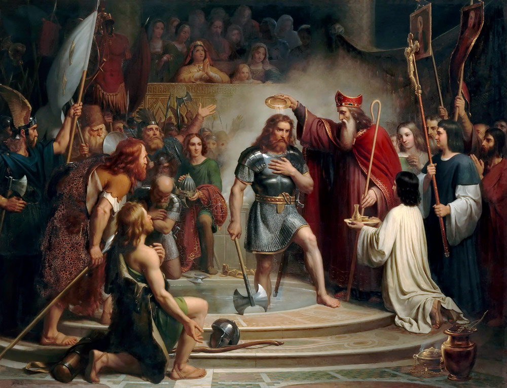 Le baptême de Clovis à Reims, le 25 décembre 496 à Francois Louis Dejuinne
