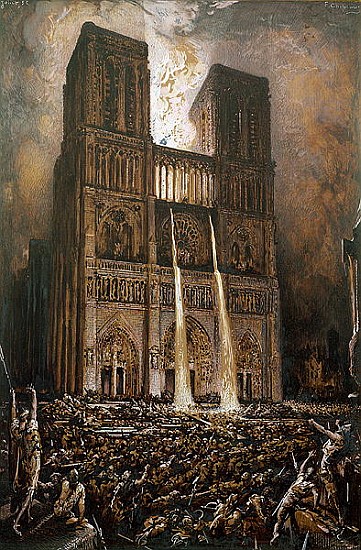The Populace Besieging Notre-Dame à Francois Nicolas Chifflart