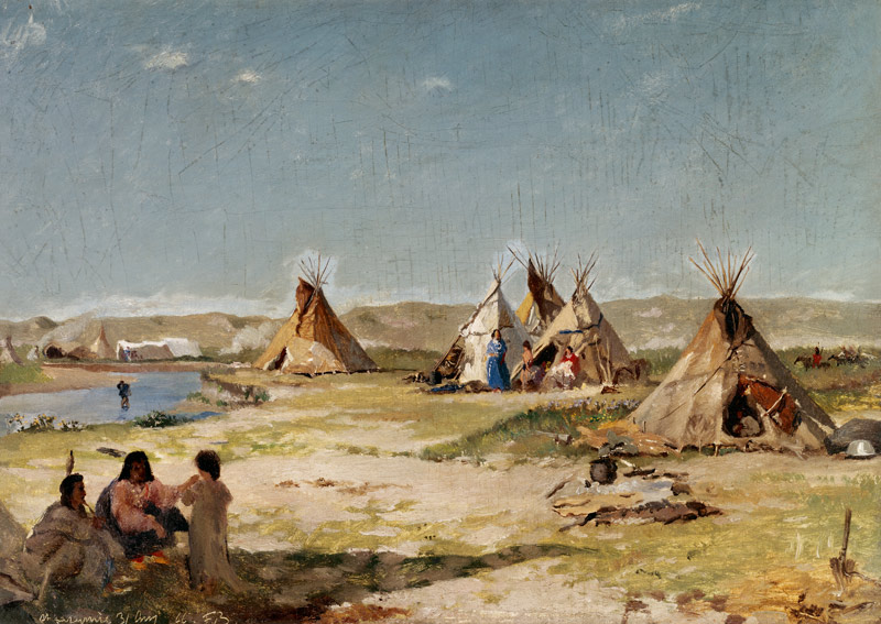 Camps d'Indiens dans le Wyoming à Frank Buchser