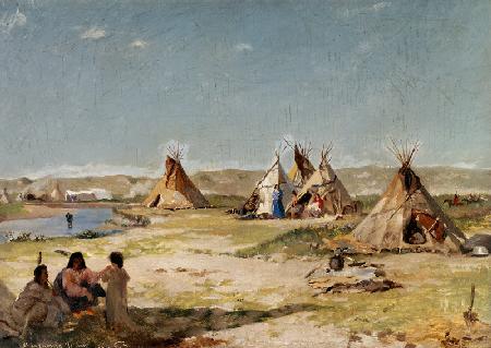 Camps d'Indiens dans le Wyoming