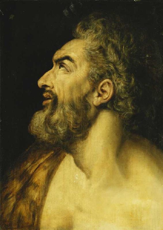 Haupt Johannes des Täufers. à Frans Floris de Vriendt