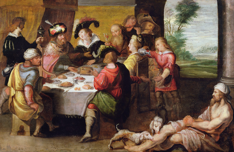 The Parable of the Rich Man and Lazarus à Frans Francken le Jeune