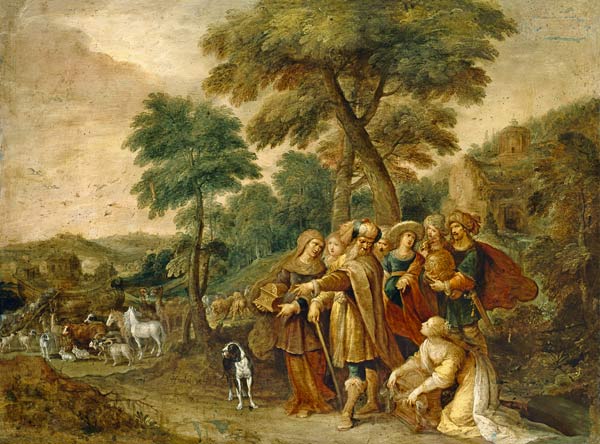 Noah et sa famille se rendant sur l'arche à Frans Francken le Jeune