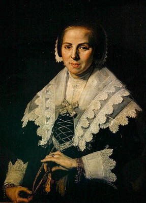 Portrait of a Woman with a Fan, 1640 (oil on canvas) à Frans Hals