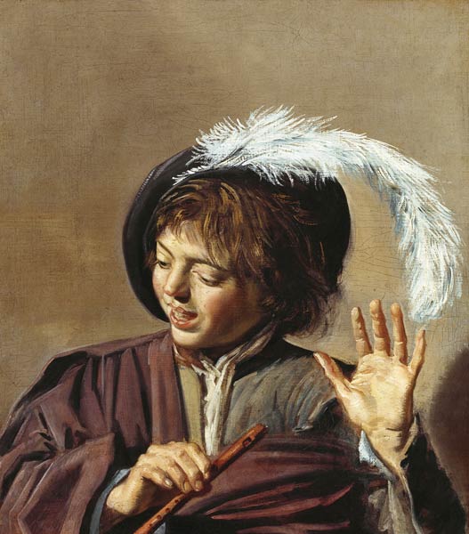 joueur de flûte chantant à Frans Hals