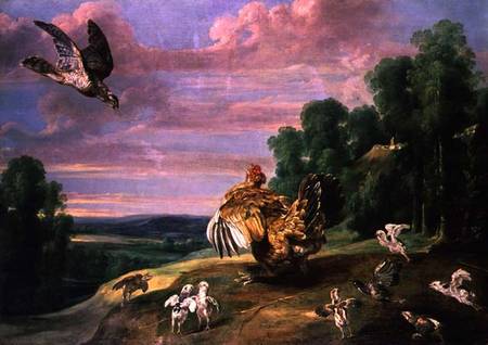 The Hawk and the Hen à Frans Snyders