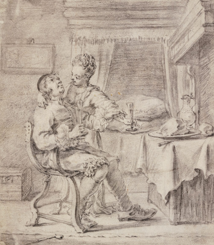 Liebespaar beim Nachtmahl à Frans van Mieris l'Ancien