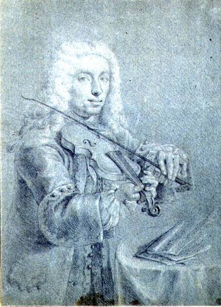Portrait of Francesco Veracini (1690-1768), Italian violinist cil and à Franz Ferdinand Richter