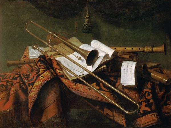 nature morte avec trompette et flote à Franz Friedrich Franck